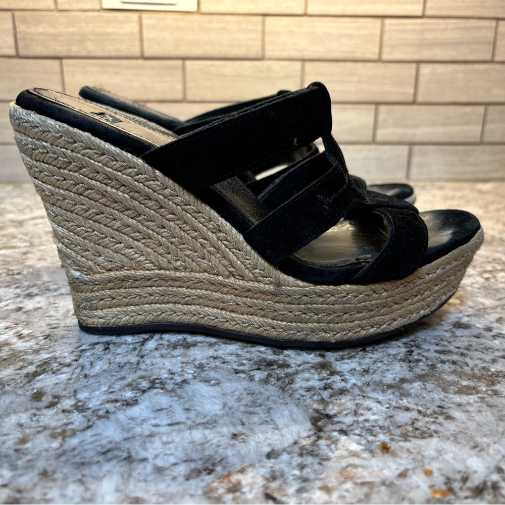 UGG Black Wedge / Platform Sandals